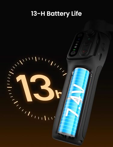 Hohem iSteady V3 Gimbal Stabilizer للهواتف الذكية، تثبيت ثلاثي المحاور مع متتبع الذكاء الاصطناعي، جهاز تحكم عن بعد قابل للفصل، قضيب تمديد مدمج وحامل ثلاثي القوائم، محمول وقابل للطي، تسجيل فيديو، أسود in Kuwait