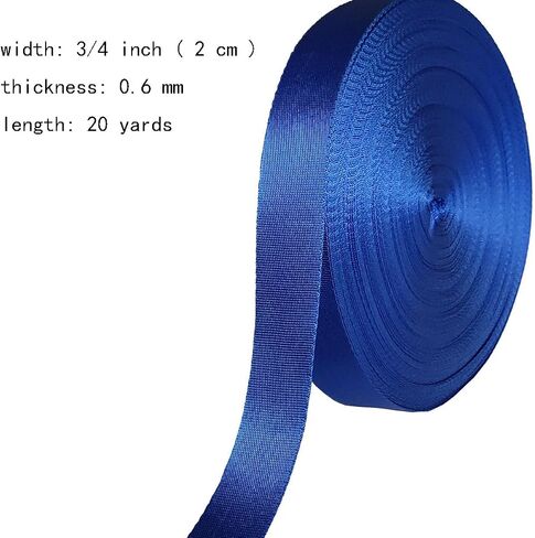 Nylon Webbing 0.75 Inch 1 Inch 1.5 Inch 20 Yards 24 Yards 48 Yards 96 Yards Durable Flat Nylon Webbing Strap for Backpack,Cargo Strap,Pet Leash or Collar,Gardening,Craft in Kuwait