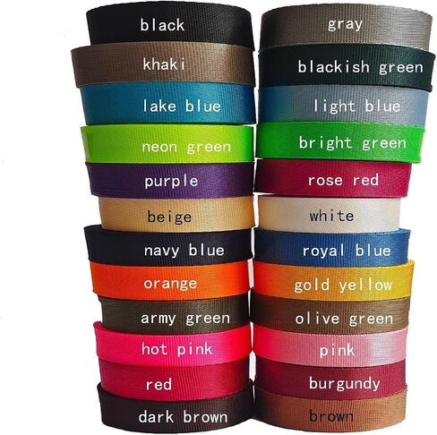 Nylon Webbing 0.75 Inch 1 Inch 1.5 Inch 20 Yards 24 Yards 48 Yards 96 Yards Durable Flat Nylon Webbing Strap for Backpack,Cargo Strap,Pet Leash or Collar,Gardening,Craft in Kuwait
