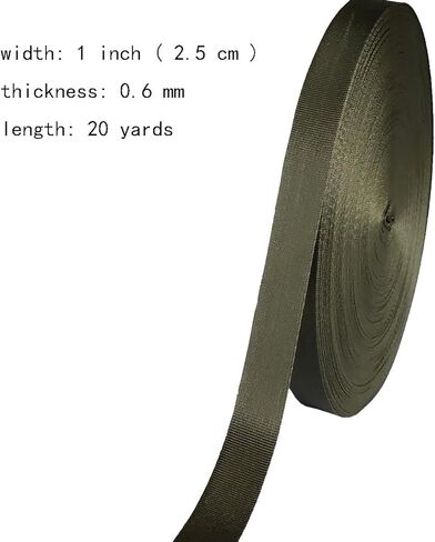 حزام نايلون 0.75 بوصة 1 بوصة 1.5 بوصة 20 ياردة 24 ياردة 48 ياردة 96 ياردة حزام حزام نايلون مسطح متين لحقيبة الظهر، حزام الشحن، مقود الحيوانات الأليفة أو طوق، البستنة، الحرف اليدوية in Kuwait