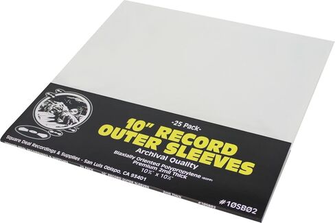 10" Record Outer Sleeves - Super Clear Premium 2 Mil Thick - Archival Quality BOPP - 10SB02 (25) in Saudi Arabia