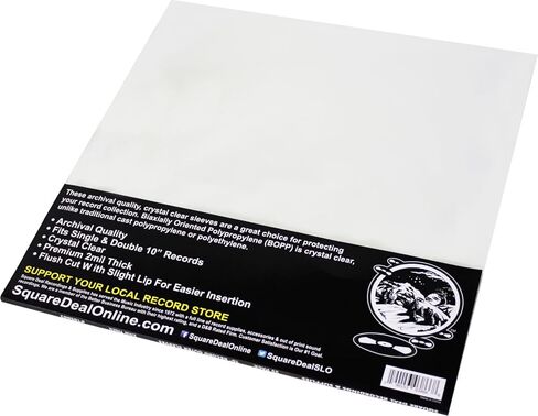 10" Record Outer Sleeves - Super Clear Premium 2 Mil Thick - Archival Quality BOPP - 10SB02 (25) in Saudi Arabia