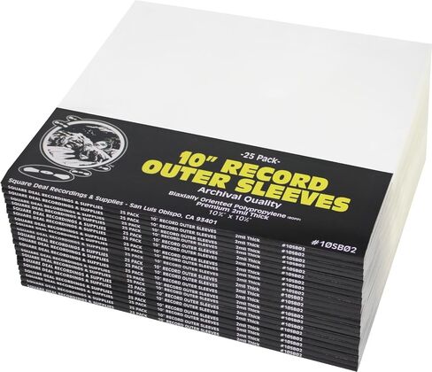 10" Record Outer Sleeves - Super Clear Premium 2 Mil Thick - Archival Quality BOPP - 10SB02 (25) in Saudi Arabia