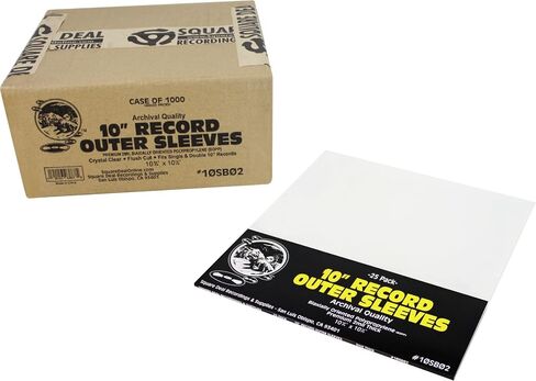 10" Record Outer Sleeves - Super Clear Premium 2 Mil Thick - Archival Quality BOPP - 10SB02 (25) in Saudi Arabia