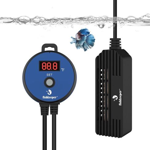 Small Aquarium Heater, Submersible Betta Fish Tank Heater 25W with LED Digital Display Controller Adjustable Temperature for Saltwater and Freshwater up to 5 Gallon in Saudi Arabia