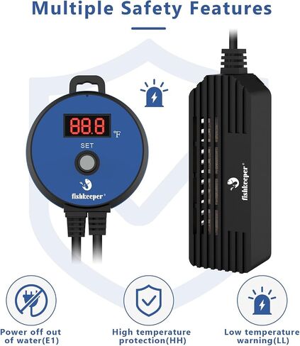 Small Aquarium Heater, Submersible Betta Fish Tank Heater 25W with LED Digital Display Controller Adjustable Temperature for Saltwater and Freshwater up to 5 Gallon in Saudi Arabia