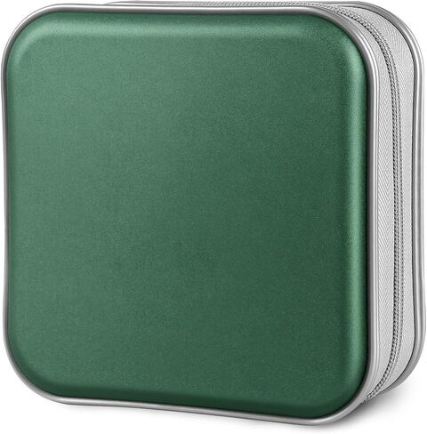 CD Case, 40 Capacity CD/DVD Case Holders Wallet Hard Plastic DVD Disc Cases Storage Binder for Car Home Office Travel (Dark Green) in Saudi Arabia