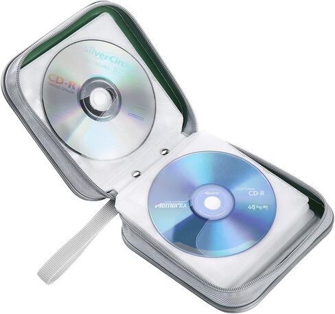 CD Case, 40 Capacity CD/DVD Case Holders Wallet Hard Plastic DVD Disc Cases Storage Binder for Car Home Office Travel (Dark Green) in Saudi Arabia