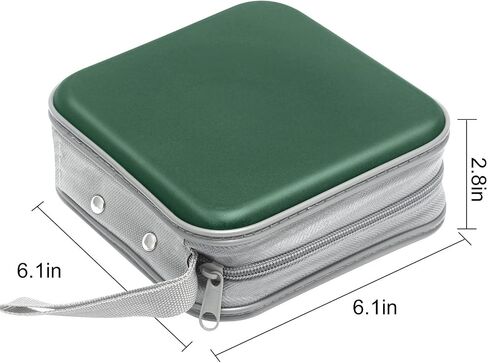 CD Case, 40 Capacity CD/DVD Case Holders Wallet Hard Plastic DVD Disc Cases Storage Binder for Car Home Office Travel (Dark Green) in Saudi Arabia