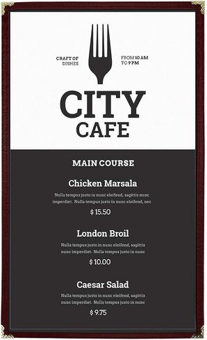 LUXPaper Menu Sleeves | Nylon Edges | Gold Corners | 8 1/2" x 14" | Burgundy | 5 Qty in Saudi Arabia