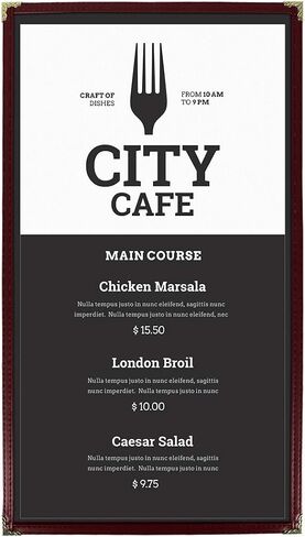 LUXPaper Menu Sleeves | Nylon Edges | Gold Corners | 8 1/2" x 14" | Burgundy | 5 Qty in Saudi Arabia