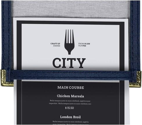 LUXPaper Menu Sleeves | Nylon Edges | Gold Corners | 8 1/2" x 14" | Burgundy | 5 Qty in Saudi Arabia