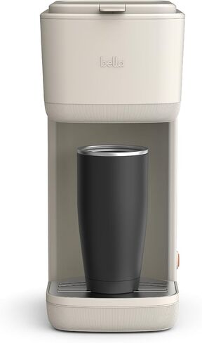 BELLA Single Serve Coffee Maker, K Cup & Coffee Ground Compatible with Removable, Adjustable Drip Tray, Auto Shutoff & Reusable Dishwasher Safe Accessories, Brews 6oz to 14oz, 1000 Watt, Oatmilk in Saudi Arabia