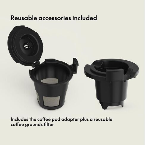BELLA Single Serve Coffee Maker, K Cup & Coffee Ground Compatible with Removable, Adjustable Drip Tray, Auto Shutoff & Reusable Dishwasher Safe Accessories, Brews 6oz to 14oz, 1000 Watt, Oatmilk in Saudi Arabia
