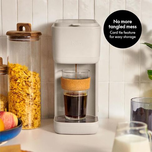 BELLA Single Serve Coffee Maker, K Cup & Coffee Ground Compatible with Removable, Adjustable Drip Tray, Auto Shutoff & Reusable Dishwasher Safe Accessories, Brews 6oz to 14oz, 1000 Watt, Oatmilk in Saudi Arabia