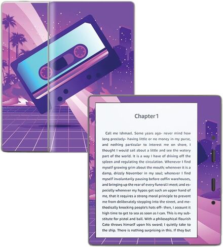Skin Compatible with Amazon Kindle Oasis 7" (9th Gen) - 80s Cassette - Premium 3M Vinyl Protective Wrap Decal Cover - Easy to Apply | Crafted in The USA by MightySkins in Kuwait