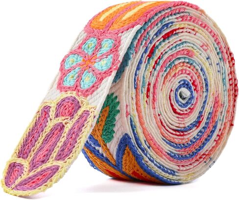 2 Inch Cotton Webbing, Crochet Flower Webbing 5 Yard, Webbing Strap for Bags, Arts and Crafts in Saudi Arabia