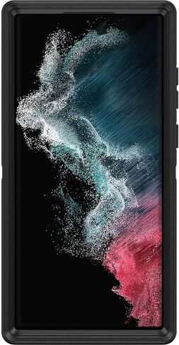 حافظة OtterBox Defender Series لهاتف Samsung Galaxy S22 Ultra (فقط) - مع واقي شاشة - يتضمن مشبك الحافظة - حماية دفاعية ميكروبية - عبوة غير قابلة للبيع بالتجزئة - أسود in Saudi Arabia