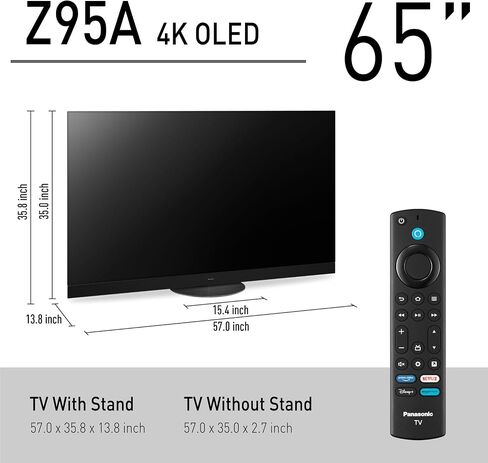 سلسلة باناسونيك Z95 (أحدث طراز) تلفزيون ذكي OLED 4K فائق الدقة 65 بوصة مع تلفزيون Fire، Dolby Vision IQ، HDR10+ Adaptive، معدل تحديث 144 هرتز وأليكسا بدون استخدام اليدين - TV-65Z95AP in Saudi Arabia