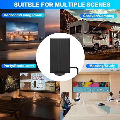 هوائي تلفزيون مطور 2024 - هوائي رقمي داخلي/خارجي بنطاق 1 كيلو ميل للتلفزيونات الذكية/القديمة، استقبل القنوات المحلية بدقة 4K و1080 بكسل HDTV، ويتميز بمعزز إشارة مكبر الصوت وكابل محوري سميك -32 in Kuwait