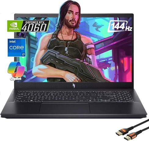 acer Nitro V 15.6" FHD 144Hz Gaming Laptop | Intel 10-Core i7-13620H | NVIDIA GeForce RTX 4060|Backlit | Black | 16GB RAM DDR5 | 512GB SSD | Windows 11 Home |Bundle with USB 3.0 Hub in Saudi Arabia