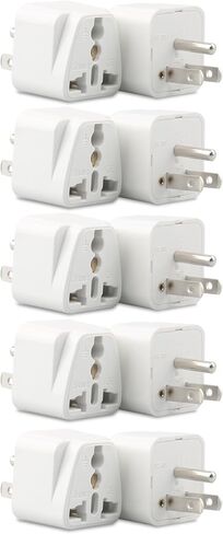 Europe to US Plug Adapter, 6 Pack UK to US Plug Adapter, India to US Plug Adapter, Universal Travel Adapter for USA, Europe Australia UK Italy to American Outlet Plug Adapter-Type B in Saudi Arabia
