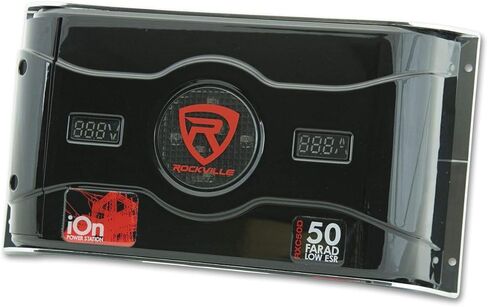 Rockville RXC50D v2 50 Farad 24V Car Audio Capacitor with Voltage+Amerage Meter in Saudi Arabia