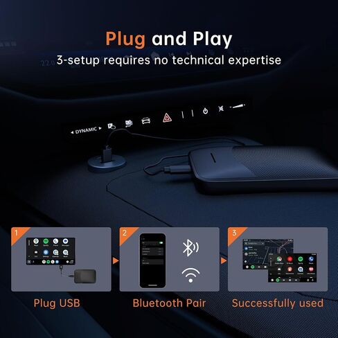 Kello Wireless CarPlay Adapter for Apple, Wireless Adapter Convert Wired to Wireless CarPlay Dongle Plug & Play Fit for 2015 and Above Cars with Factory CarPlay Function & for Apple iPhone iOS 10+ in Saudi Arabia