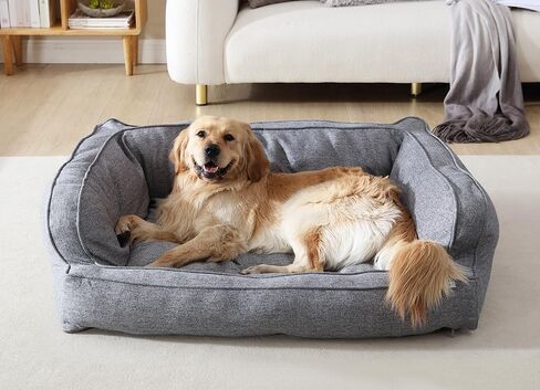 Arlee Sofa Couch Pet Dog Bed - Memory Foam - Assembled USA - Large/Extra Large -Drizzle Gray in Saudi Arabia
