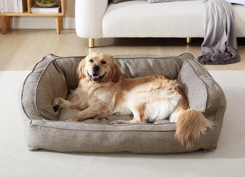 Arlee Sofa Couch Pet Dog Bed - Memory Foam - Assembled USA - Large/Extra Large -Drizzle Gray in Saudi Arabia