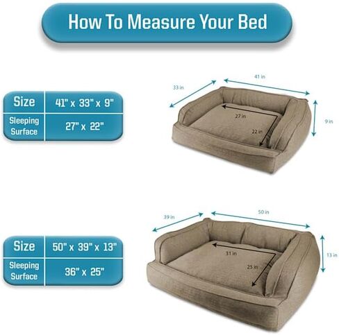 Arlee Sofa Couch Pet Dog Bed - Memory Foam - Assembled USA - Large/Extra Large -Drizzle Gray in Saudi Arabia