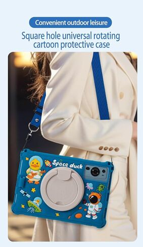 حافظة تابلت Android مقاس 10.1 بوصة لجهاز Onn 10.1، ApoloSign EM101A، WDYQJE A55، TECLAST P30، CZZ C10، Freeski Lville HiGrace Plimpton، غطاء سيليكون 10 بوصة مع حامل بمقبض دوار 360 درجة، وردي in Kuwait