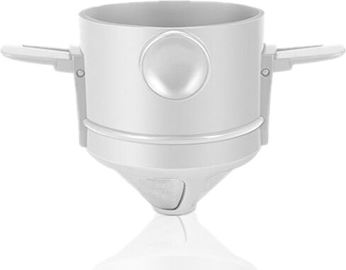 صب فوق منقط القهوة، منقط من الفولاذ المقاوم للصدأ بدون ورق مع مصافي مزدوجة، ماكينة صنع القهوة المحمولة القابلة للطي وقابلة لإعادة الاستخدام للاستخدام في المنزل والمكتب والسفر والخارج. (أبيض) in Kuwait