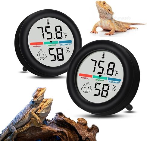 ملحقات خزان الزواحف، 2 عبوة من مقياس حرارة خزان التنين الملتحي لقياس الرطوبة للفهد أبو بريص، العنكبوت القافز، الأفعى، أبو بريص، الكرة بايثون، السحلية in Kuwait