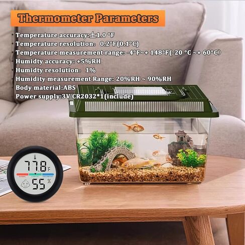 ملحقات خزان الزواحف، 2 عبوة من مقياس حرارة خزان التنين الملتحي لقياس الرطوبة للفهد أبو بريص، العنكبوت القافز، الأفعى، أبو بريص، الكرة بايثون، السحلية in Kuwait