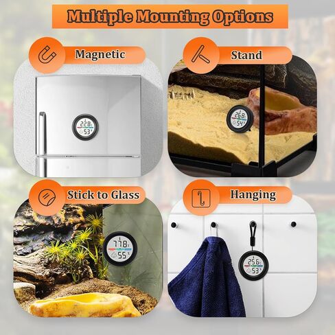 ملحقات خزان الزواحف، 2 عبوة من مقياس حرارة خزان التنين الملتحي لقياس الرطوبة للفهد أبو بريص، العنكبوت القافز، الأفعى، أبو بريص، الكرة بايثون، السحلية in Kuwait