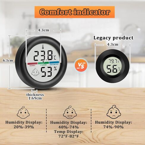 ملحقات خزان الزواحف، 2 عبوة من مقياس حرارة خزان التنين الملتحي لقياس الرطوبة للفهد أبو بريص، العنكبوت القافز، الأفعى، أبو بريص، الكرة بايثون، السحلية in Kuwait