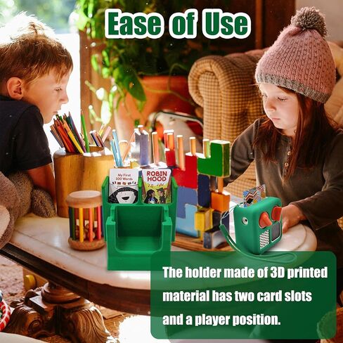 حامل بطاقة طابعة ثلاثية الأبعاد xcivi لمشغل الصوت Yoto، حامل لـ Yoto Mini، صندوق تخزين بطاقة Yoto مع جزأين، مصمم لحمل Yoto Mini Audio، حامل طابعة ثلاثي الأبعاد لملحقات Yoto (أخضر) in Kuwait