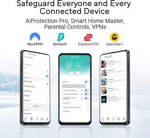 ASUS RT-BE92U BE9700 Tri-Band WiFi 7 Router, Supports New 320MHz Bandwidth & 4096-QAM, MLO, AI WAN Detection, AiMesh Support, Subscription-Free Network Security & Comprehensive VPN Features in Saudi Arabia