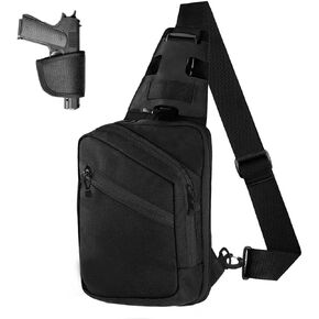 Tactical Sling Bag for Gun, CCW Sling Bag for Men Durable Gun Bag for Handguns Crossbody Shoulder Bag EDC Sling Bag