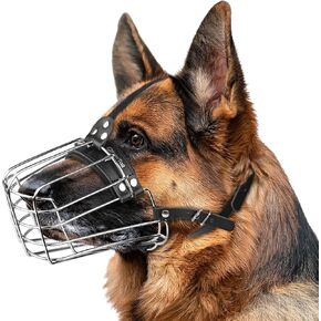 German Shepherd Muzzle for Large Sized Dog – Metal Dog Muzzle for German Shepherd – Steel Basket Muzzle for Large Dog – Wire Cage Muzzle for Medium and Large Dogs Husky, Belgian Malinois