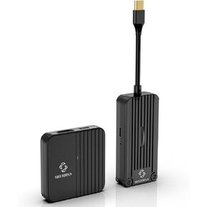 Wireless Type-C Transmitter and HDMI Receiver 1080P@60Hz, 2.4G/5G Wireless HDMI Adapter Kit, 100FT Range, Compatible for Laptop, PC, Monitor, Netfix, Projector, HDTV, Plug&Play, No App/WiFi