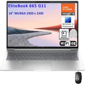 HP Elitebook 665 G11 16" FHD+ Business Laptop Computer, 6-Core AMD Ryzen 5 7535U (Beat i5-1335U), 32GB DDR5 RAM, 1TB PCIe SSD, WiFi 6E, Backlit KB, Fingerprint Reader, Windows 11 Pro, Vent-Hear