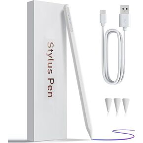 iPad Apple Pencil 9th&10th Generation, Stylus Pen for iPad, Palm Rejection, Tilt Sensitivity, Compatible with iPad 6/7/8/9/10, iPad Pro 11/12.9/13in, iPad Air 3/4/5/6, iPad Mini 5/6th (White)