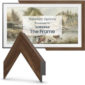 Deco TV Frames - Museum Walnut Slim Frame Compatible ONLY with Samsung The Frame TV (50", Fits 2021-2024 Frame TV)