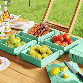 صندوق إخراج قابل للطي مع مغناطيس، حاويات طعام من السيليكون، حاويات طعام قابلة لإعادة الاستخدام للحفلات والتخييم والمشي لمسافات طويلة (عبوة واحدة) in Kuwait