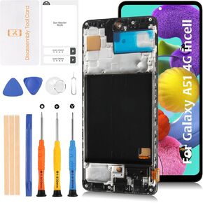Incell A51 4G 2019 A515 LCD Screen Replacement with Frame LCD Display Touch Digitizer Screen Assembly for Samaung Galaxy A51 4G SM-A515F A515U A515W A515K with Repair Tools