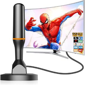 TV Antenna for Smart TV, Digital TV Antenna Indoor Long Range Receive TV Indoor HD Antenna 4k 1080P Channels，Strong Magnetic Base TV Antenna, Free Support for Local Channels