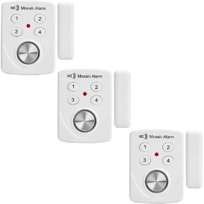 3 Pack 130db Door Alarm with Delay When Left Open. Vibration Detect Sensor Window Break Sliding Siren for Home, Store Garage, Apartment Security. Keypad Burglar Entry Alert. Pool Alarm for Kids Safety