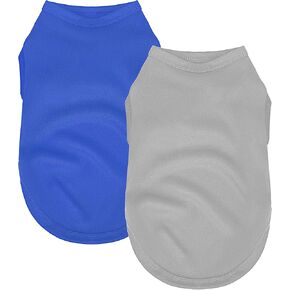 2 Pack Solid Color Dog Shirts - Lightweight, Quick Dry, Breathable Pet T-Shirts for Small to Large Dogs - Stretchy, Durable, Ideal for All Seasons and Holidays.Orange Red S
